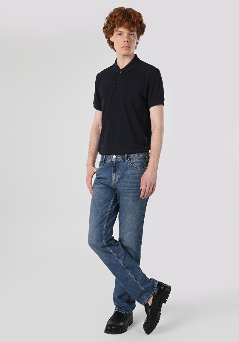 Imagine a Pantaloni De Barbati Albastru Regular Fit 045 David Cl1063525