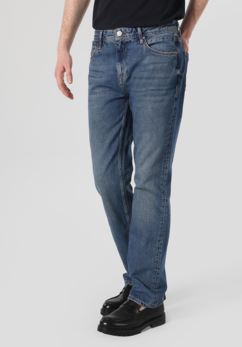 Afișați detalii pentru Pantaloni De Barbati Albastru Regular Fit 045 David Cl1063525