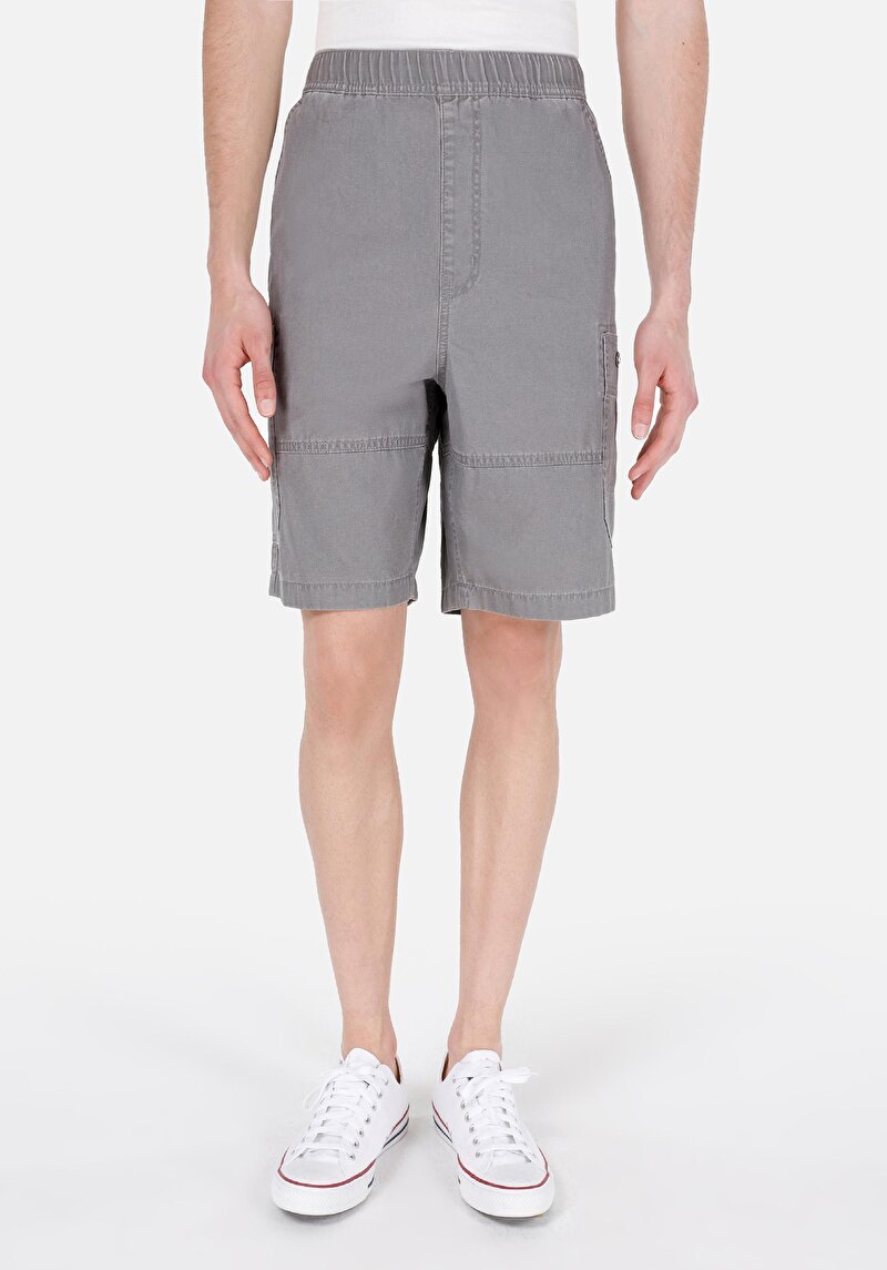 Imagine a Pantaloni Scurți Gri Pentru Bărbați Comfort Fit Mid Waist Straight