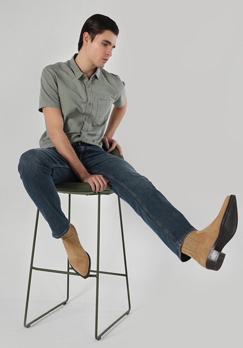 Imagine a Pantaloni De Barbati Albastru Regular Fit 045 David Cl1063538