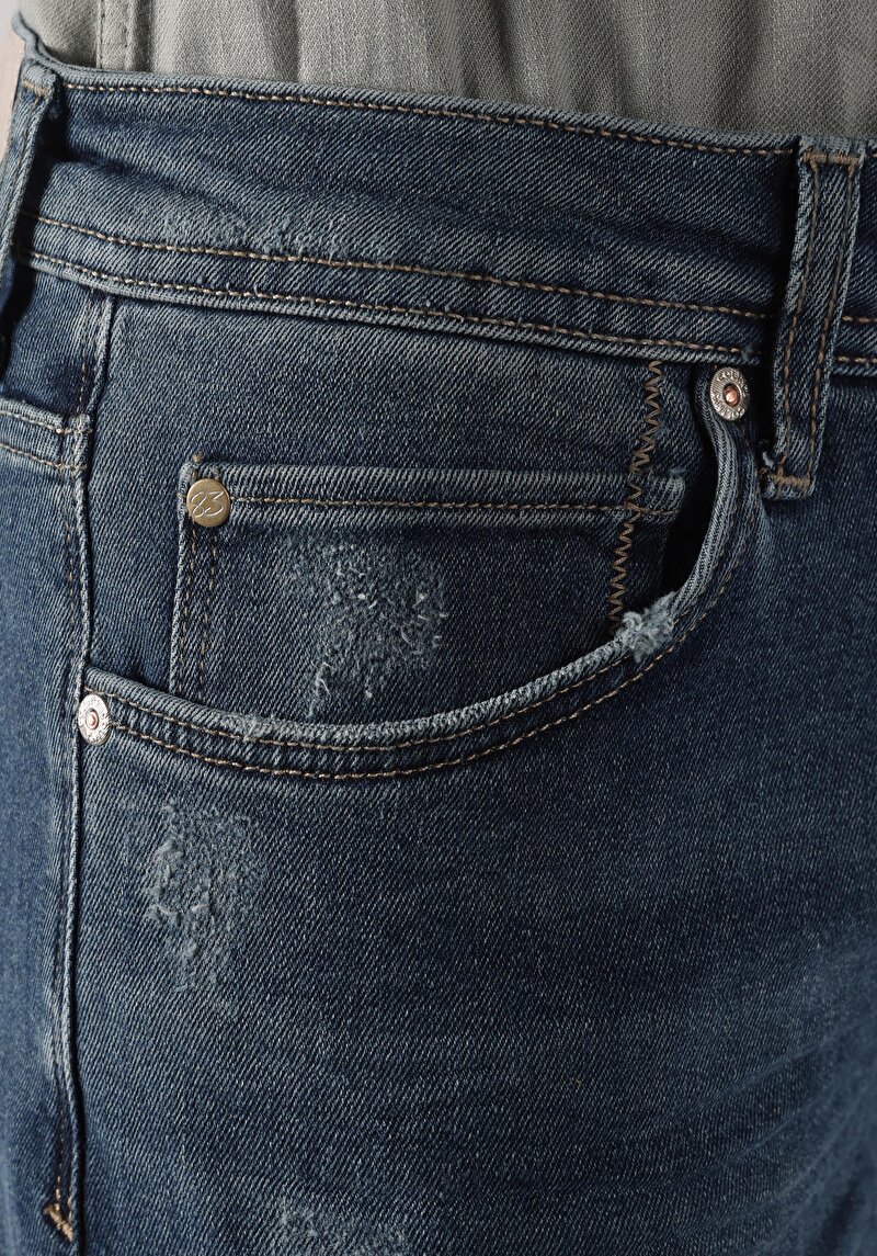 Afișați detalii pentru Pantaloni De Barbati Albastru Regular Fit 045 David Cl1063538