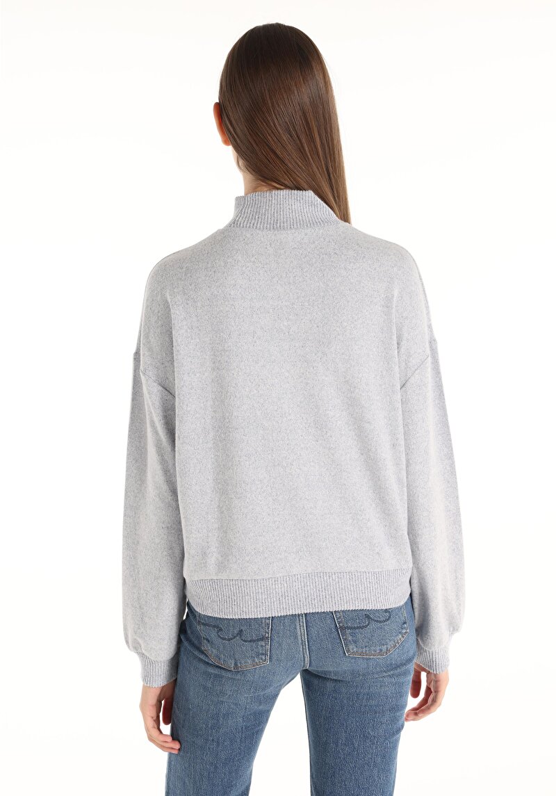 Imagine a Tricou Cu Maneca Lunga De Dama Albastru Regular Fit Cl1055475