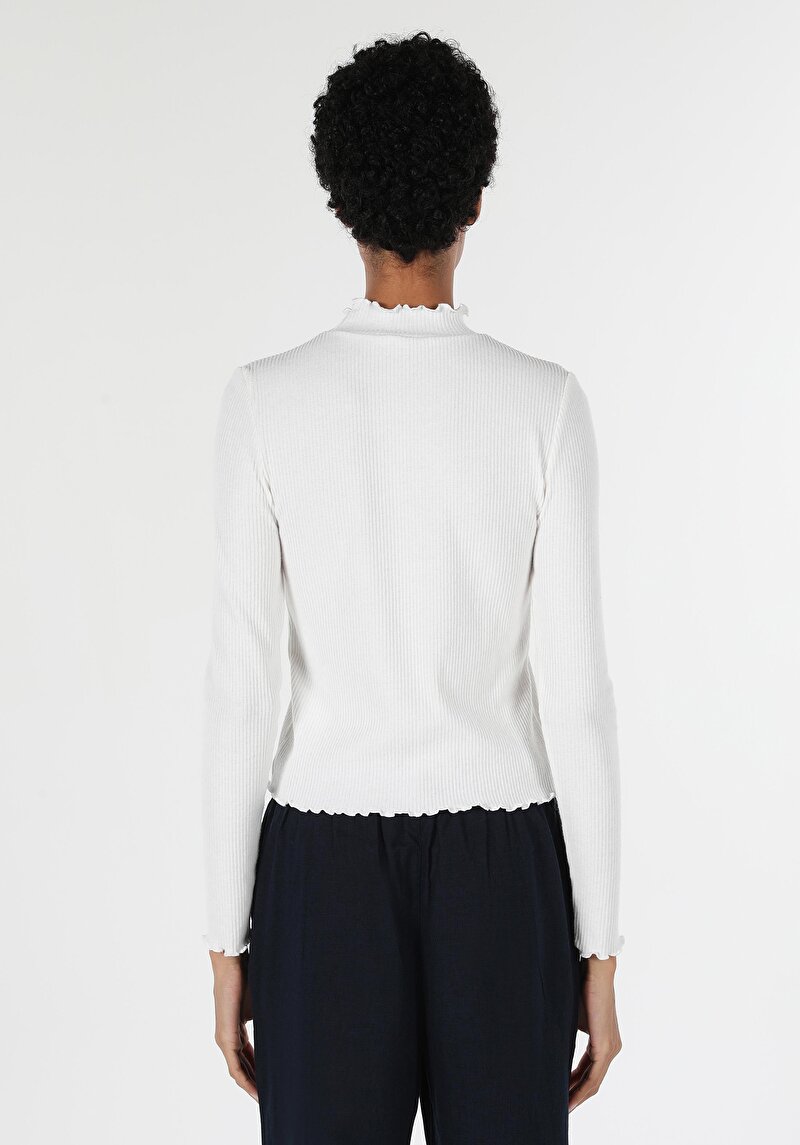 Afișați detalii pentru Tricou Cu Maneca Lunga De Dama Alb Slim Fit  Cl1060309