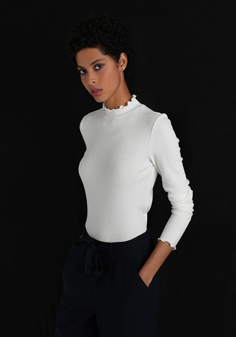 Afișați detalii pentru Tricou Cu Maneca Lunga De Dama Alb Slim Fit  Cl1060309