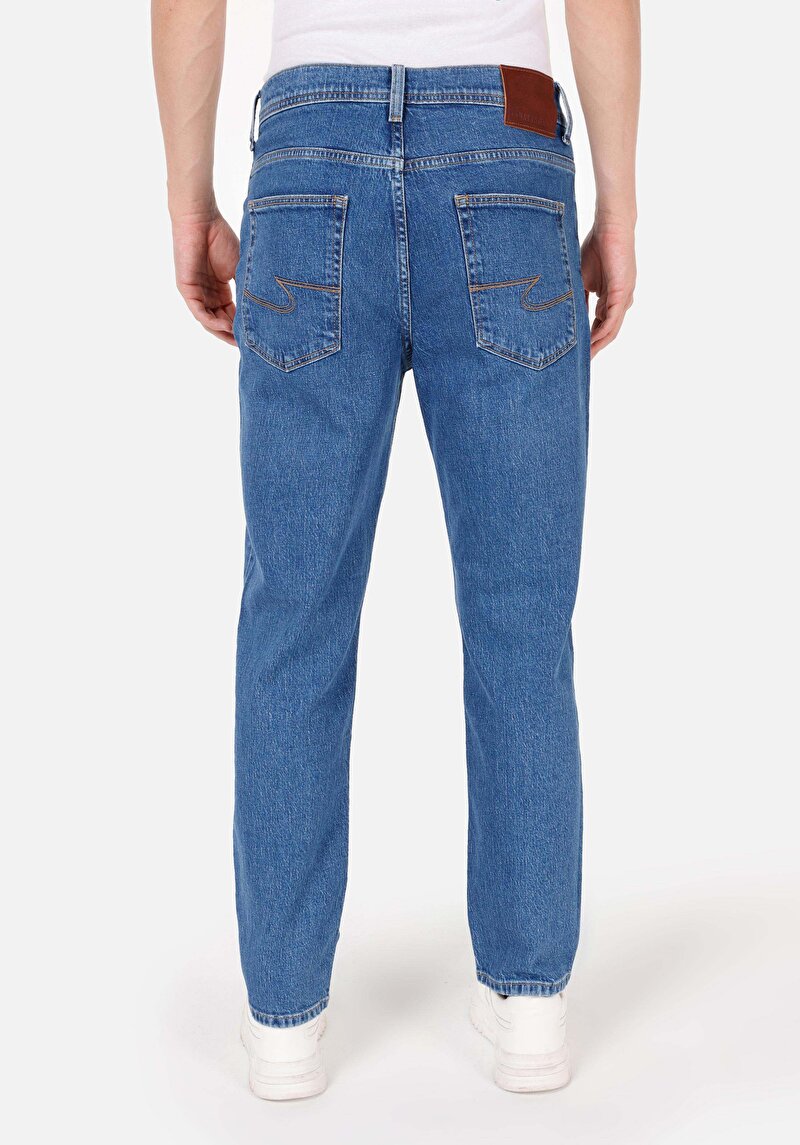 Imagine a Pantaloni De Barbati Albastru Loose Straight Fit Cl1070582