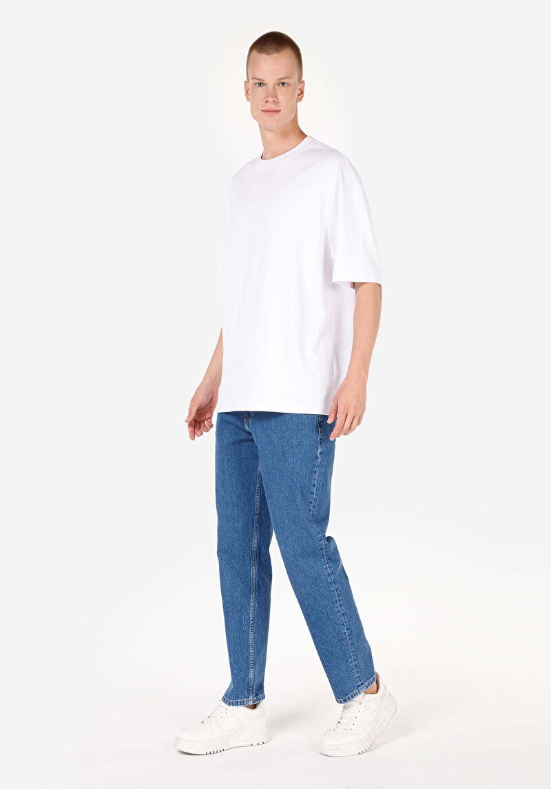 Imagine a Pantaloni De Barbati Albastru Loose Straight Fit Cl1070582