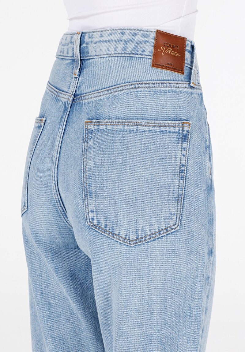 Afișați detalii pentru Pantaloni De Dama Albastru Boyfriend Fit 893 Julia Cl1069669