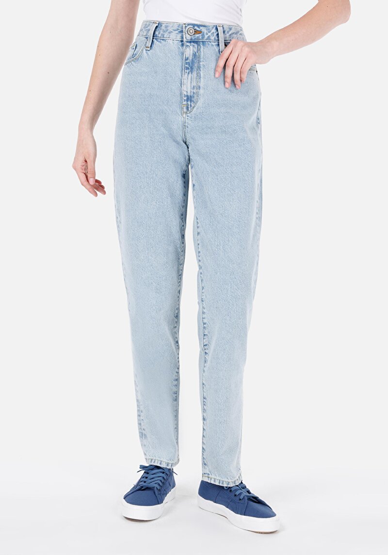 Afișați detalii pentru Pantaloni De Dama Albastru Boyfriend Fit 893 Julia Cl1069674