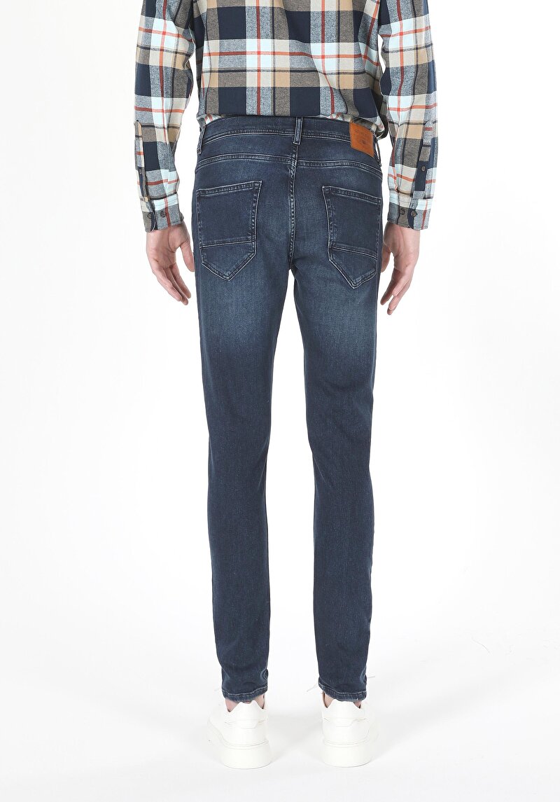 Imagine a Pantaloni De Barbati Albastru Inchis Skinny Fit 040 Alex Cl1060387