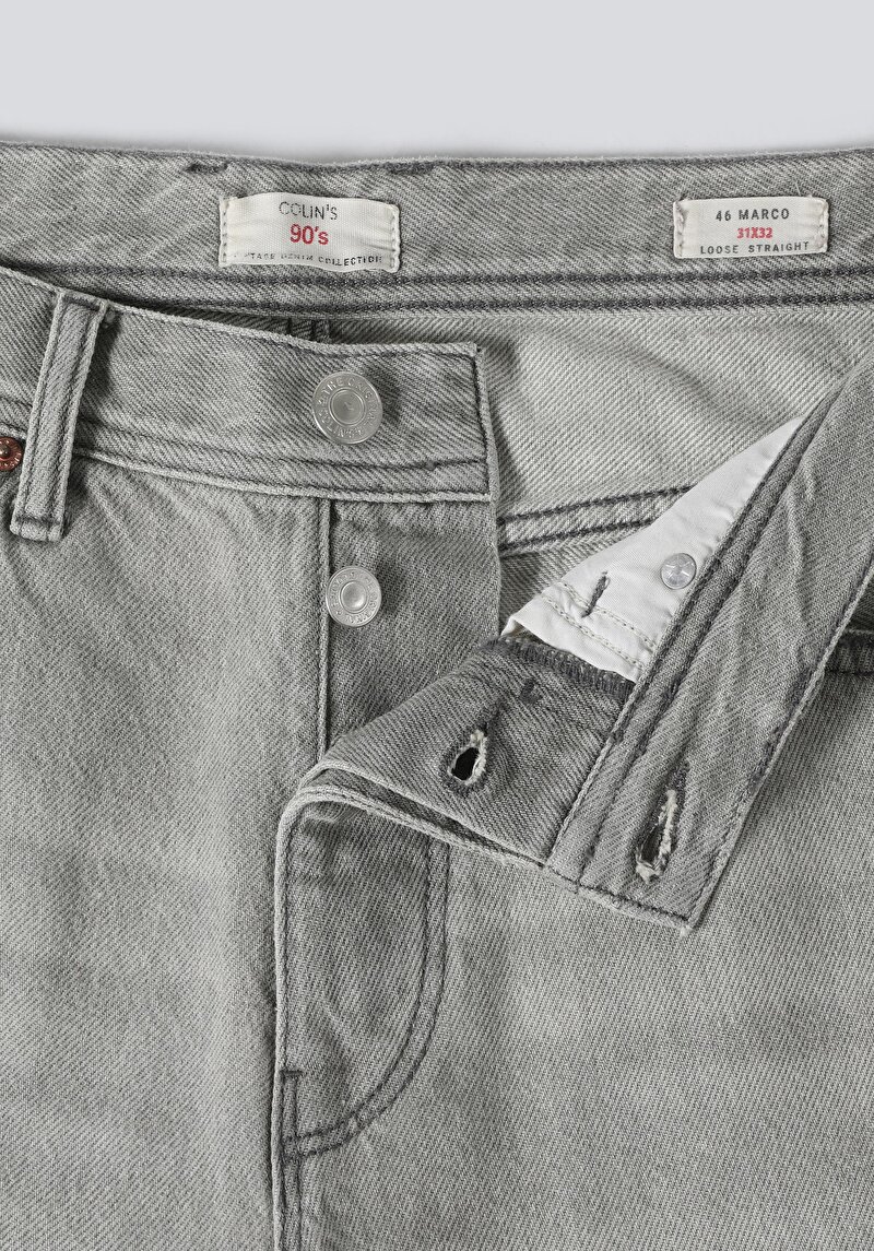 Afișați detalii pentru Blugi Gri Pentru Bărbați Cu Talie Dreaptă