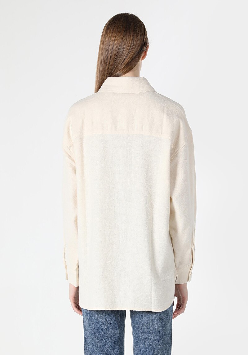 Imagine a Camasa Cu Maneca Lunga De Dama Ecru Cl1061865