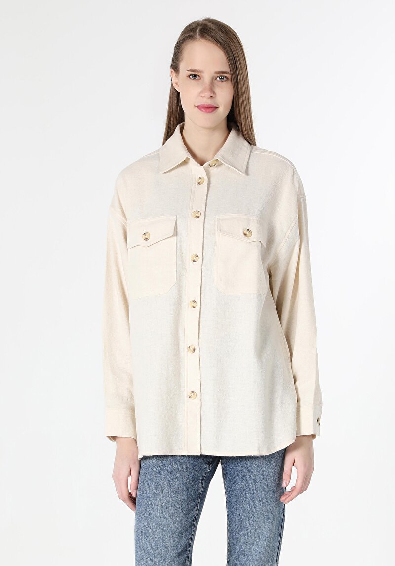 Afișați detalii pentru Camasa Cu Maneca Lunga De Dama Ecru   Cl1061865