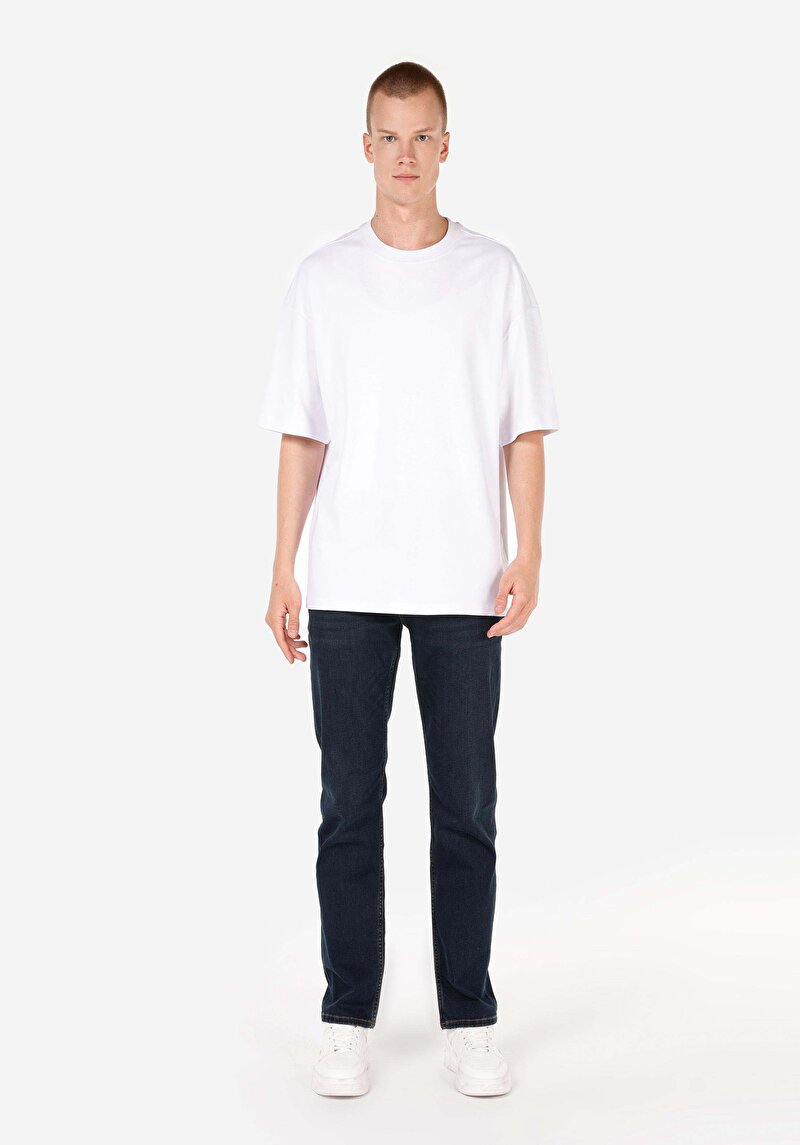 Imagine a Pantaloni De Barbati Albastru Inchis Regular Fit 045 David Cl1070593