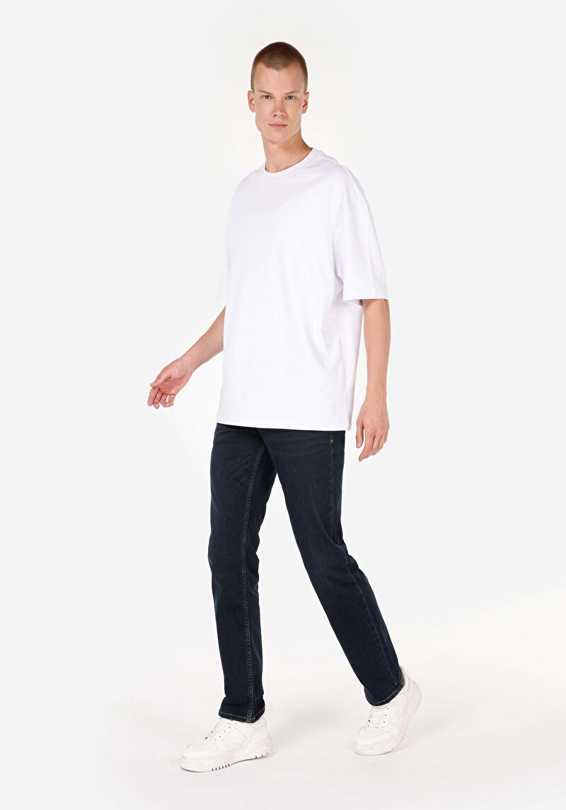 Imagine a Pantaloni De Barbati Albastru Inchis Regular Fit 045 David Cl1070593