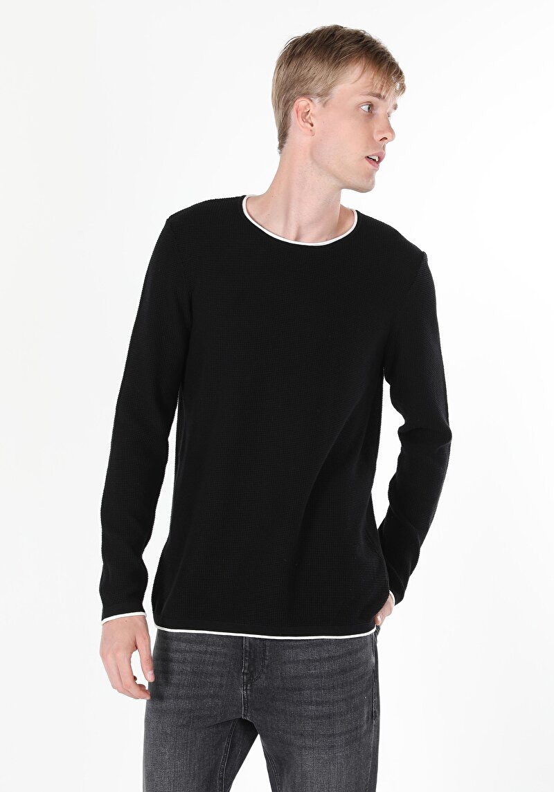 Afișați detalii pentru Pulover De Barbati Negru Regular Fit  Cl1056038