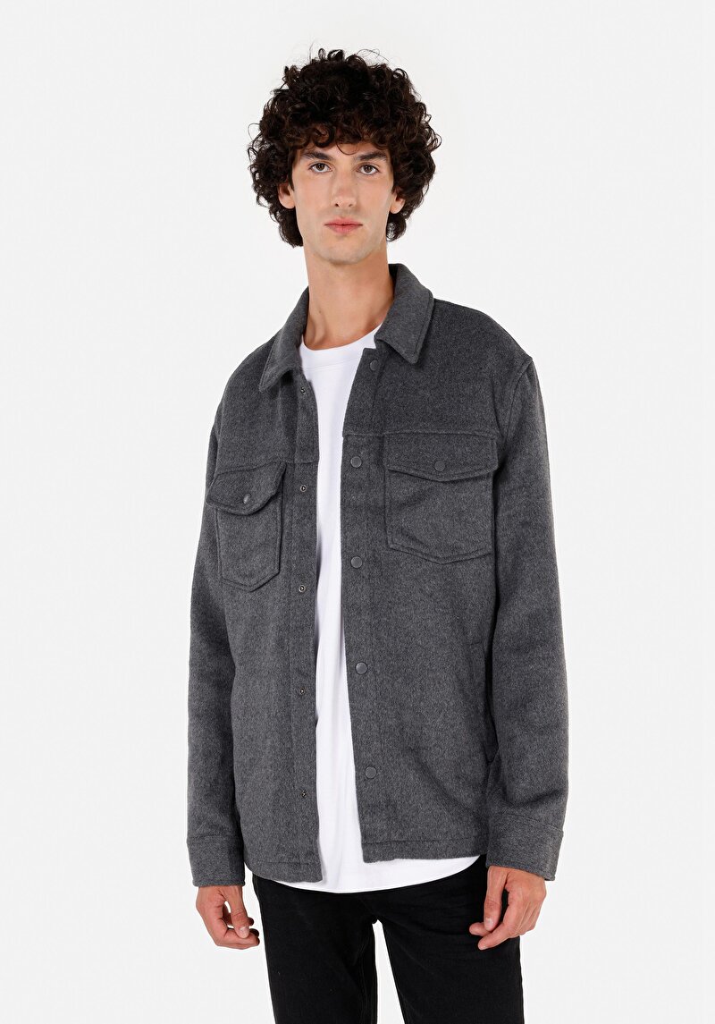 Imagine a Cămașă Regular Fit Cămașă Dreaptă Bărbați Gri Cămașă Cu Manșon Lung