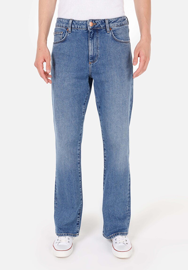 Afișați detalii pentru Bootcut Mid Waist Bootcut Blugi Din Denim Pentru Bărbați