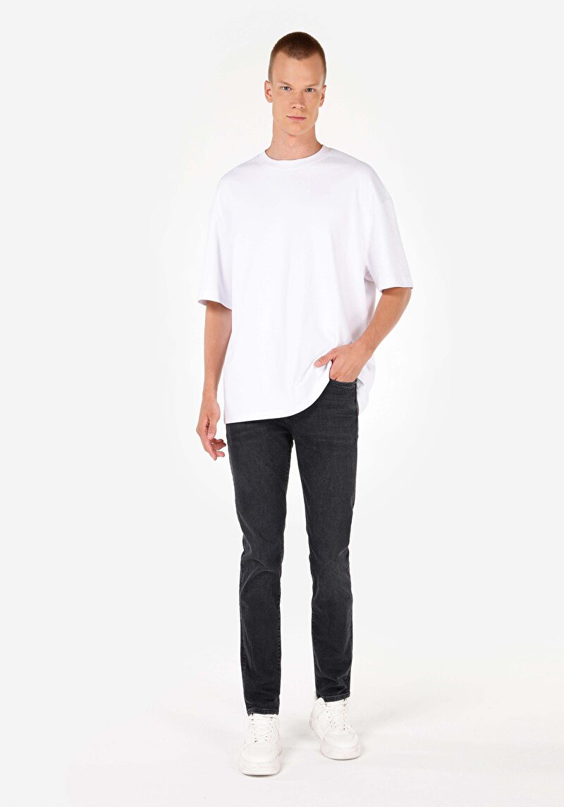 Imagine a Pantaloni De Barbati Negru Skinny Fit  Cl1070610