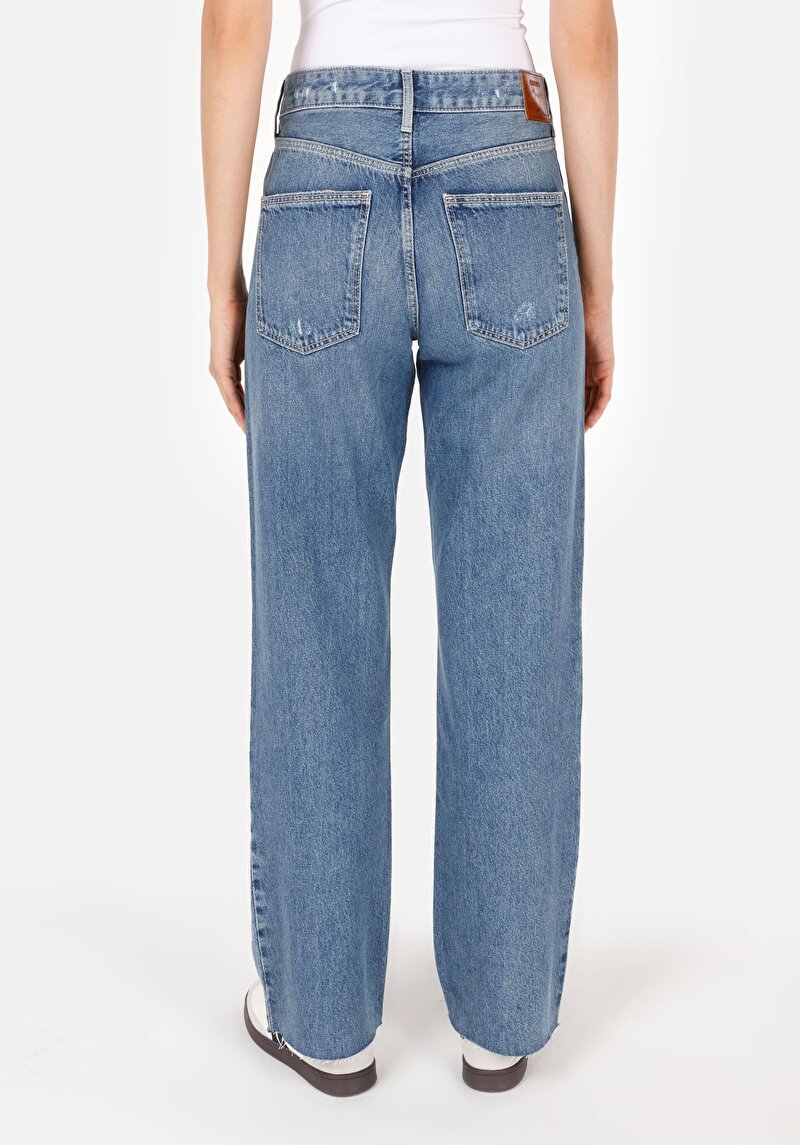 Afișați detalii pentru Blugi Din Denim Pentru Femei Cu Potrivire Dreaptă