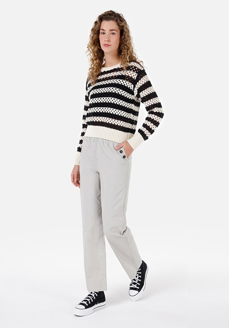 Imagine a Regular Fit Rising Waist Wide Leg Pantaloni De Piatră Pentru Femei