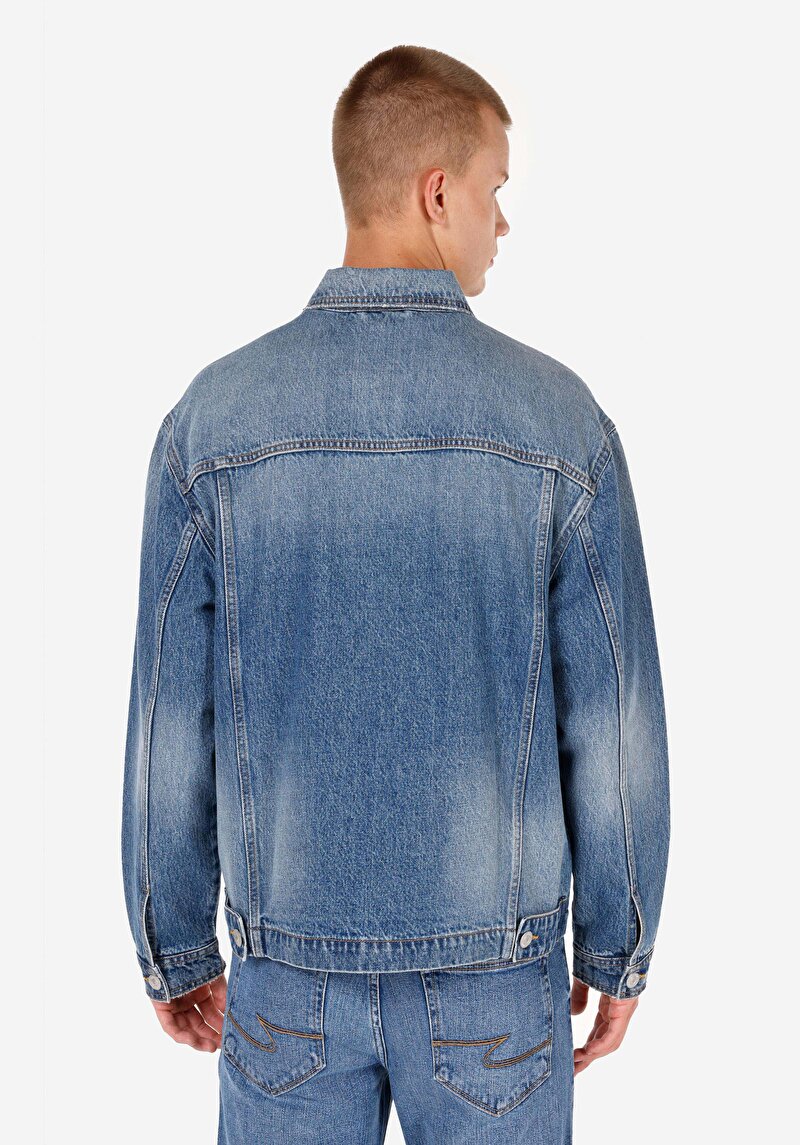 Afișați detalii pentru Jachetă Albastră Deschisă Pentru Bărbați Cu Nasturi Cu Nasturi