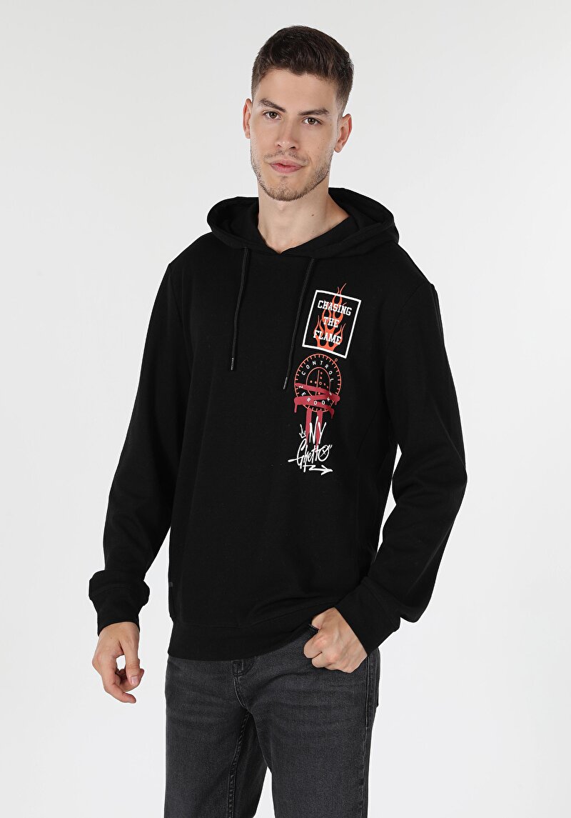 Imagine a Hanorac / Bluza De Barbati Negru Regular Fit  Cl1056765