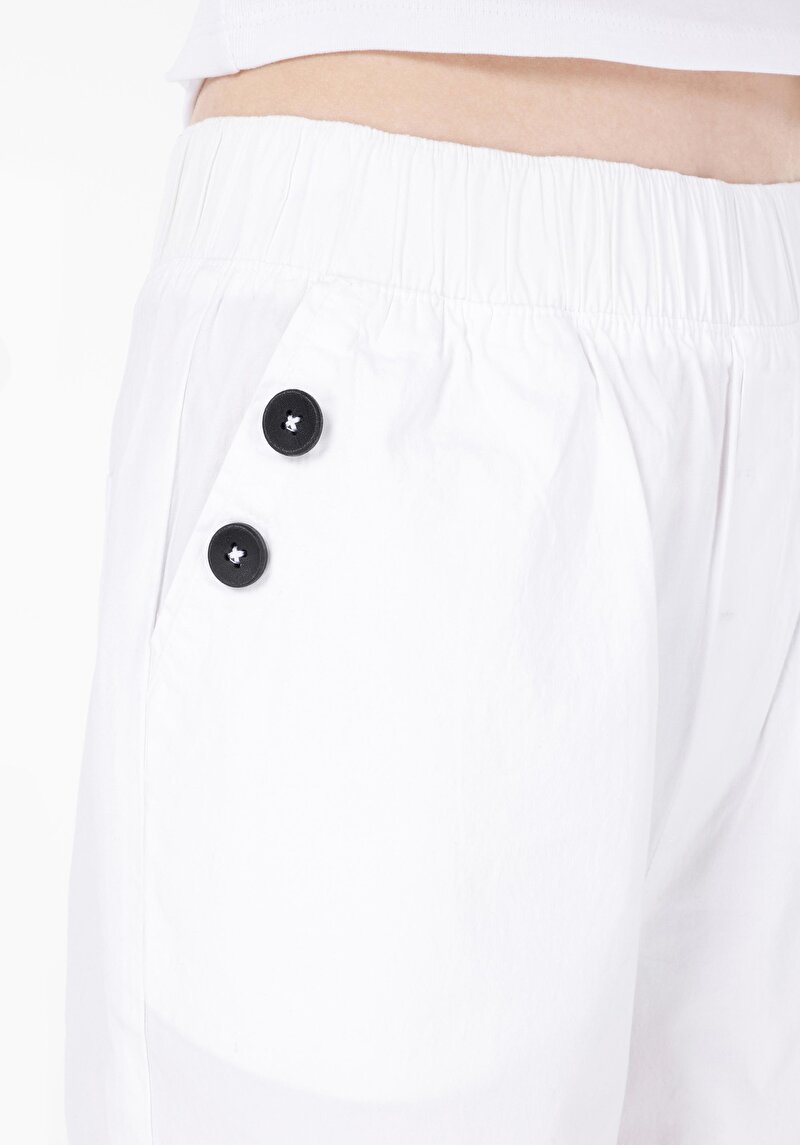 Afișați detalii pentru Regular Fit Talie Talie Pantaloni Largi Pantaloni Albi Pentru Femei