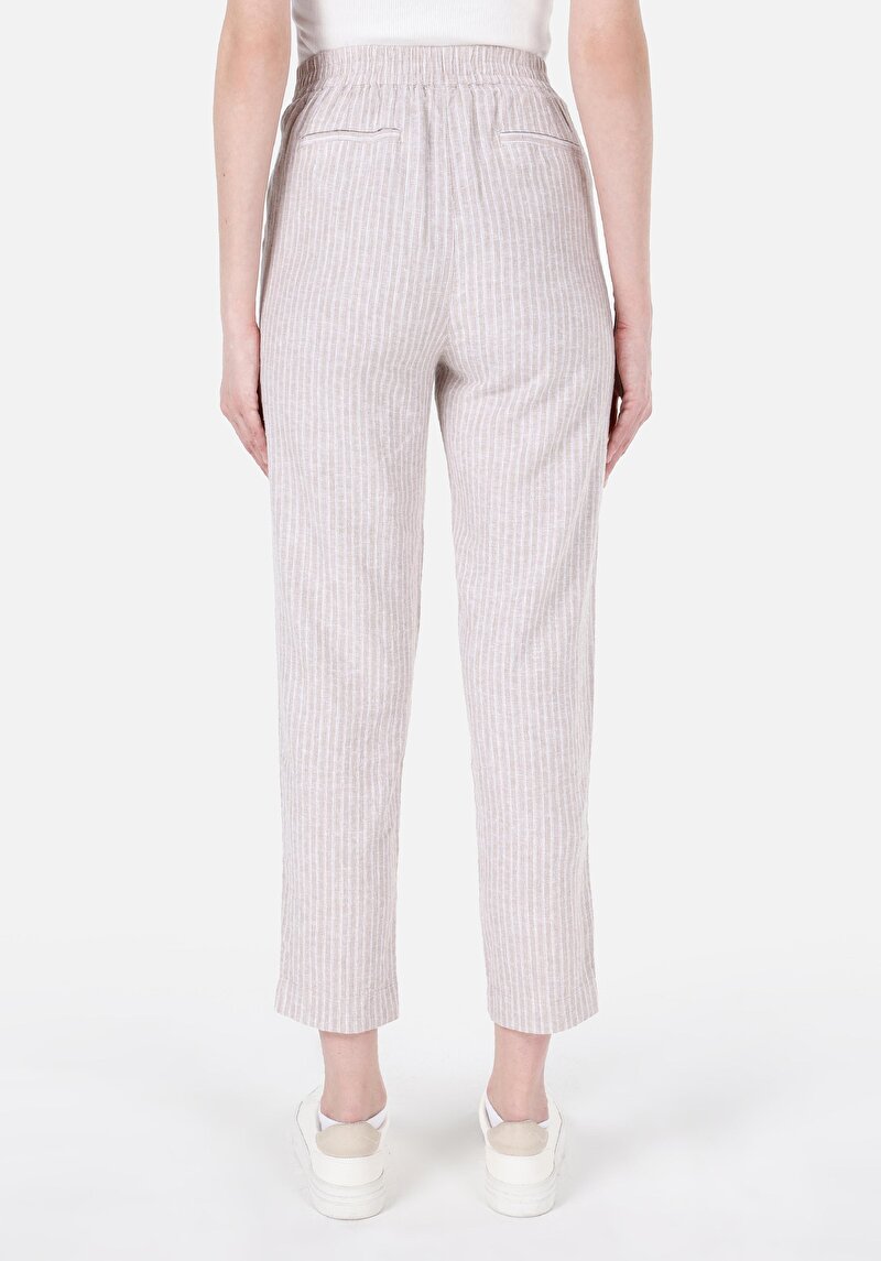 Imagine a Regular Fit Talie Joasă Picior Drept Pantaloni Bej Pentru Femei