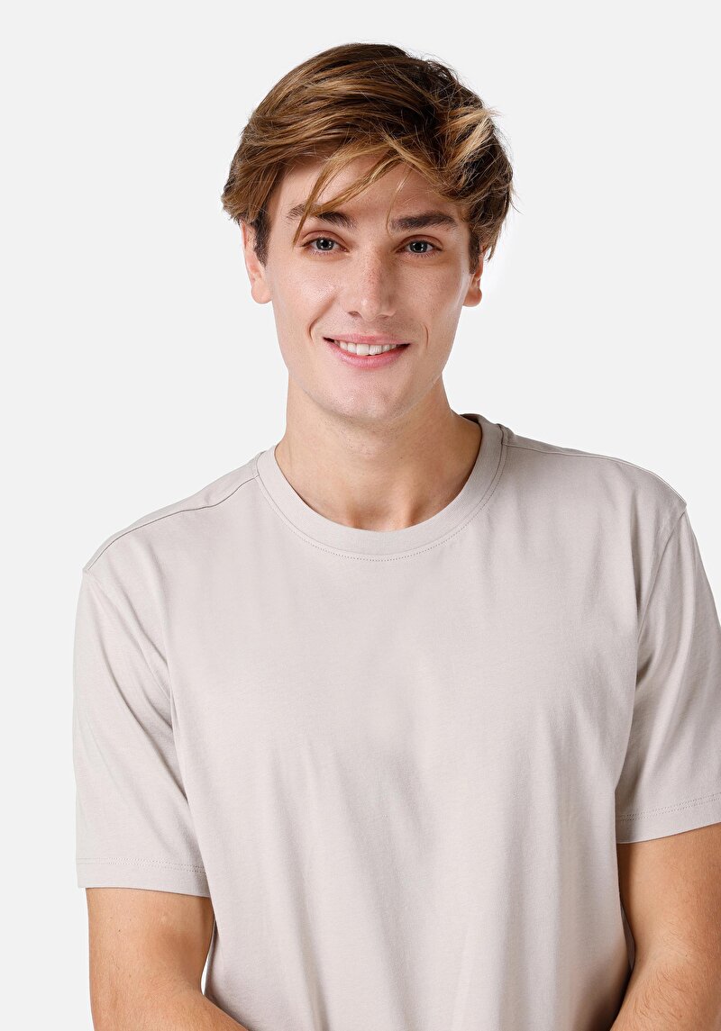 Afișați detalii pentru Tricou Cu Maneca Scurta De Barbati Bej Comfort Fit  Cl1057072