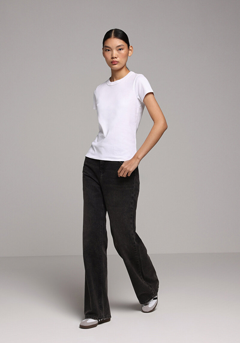 Imagine a Tricou Cu Maneca Scurta De Dama Alb Slim Fit Cl1068567