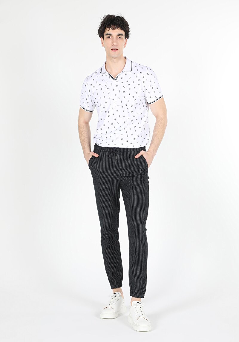 Afișați detalii pentru Pantaloni De Barbati Albastru Marin Slim Fit  Cl1059272