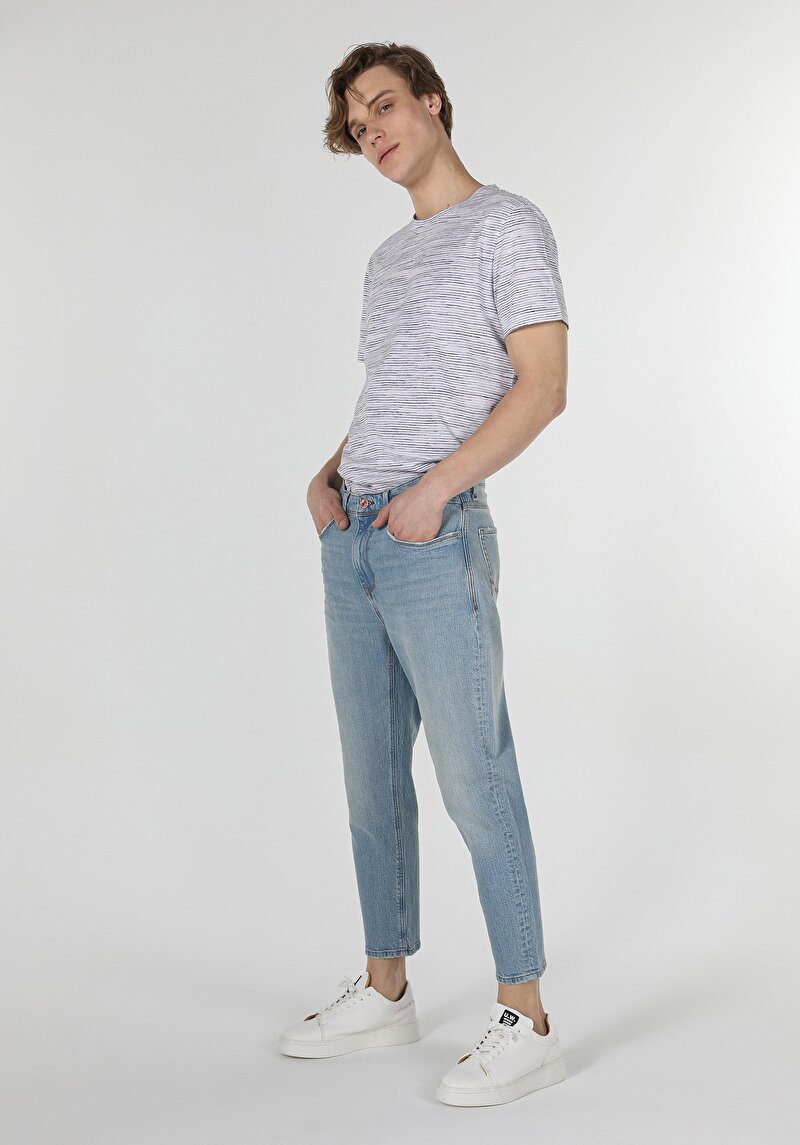 Imagine a Carrot Fit Drop Crotch Carrot Leg Blugi İndigo Pentru Bărbați