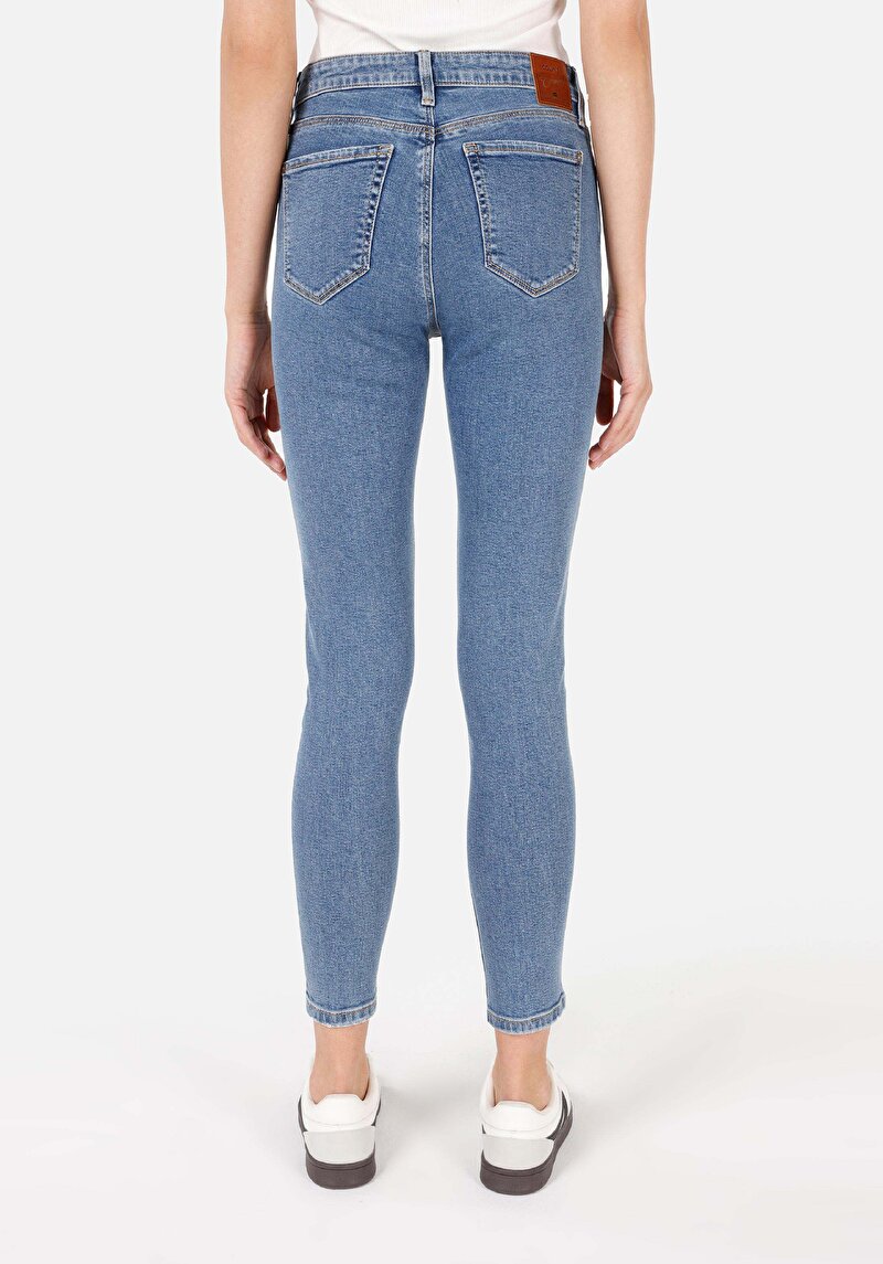 Afișați detalii pentru Pantaloni De Dama Albastru Skinny Fit 759 Lara Cl1070660