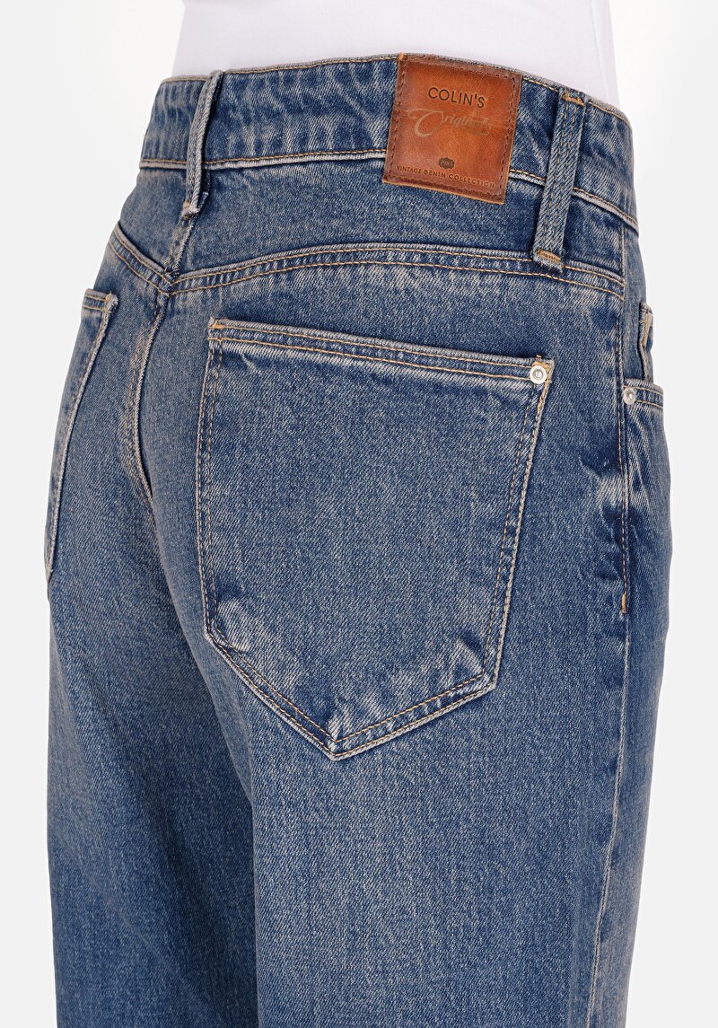 Afișați detalii pentru Pantaloni De Dama Albastru Straight Fit  Cl1072704