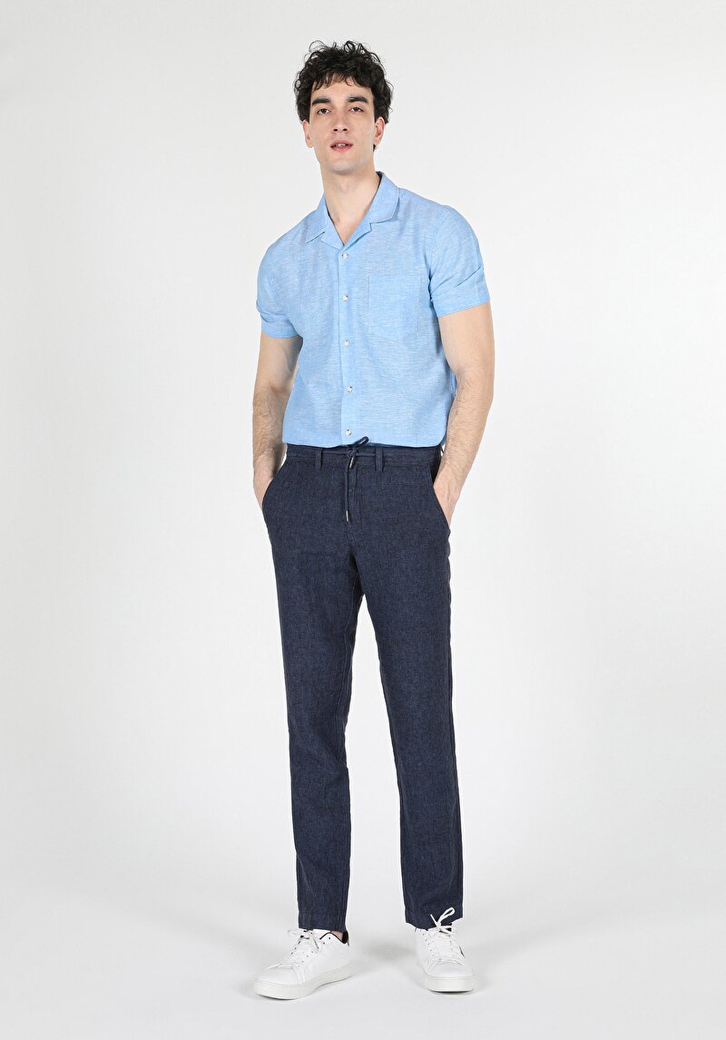 Imagine a Pantaloni De Barbati Albastru Marin Regular Fit  Cl1059281