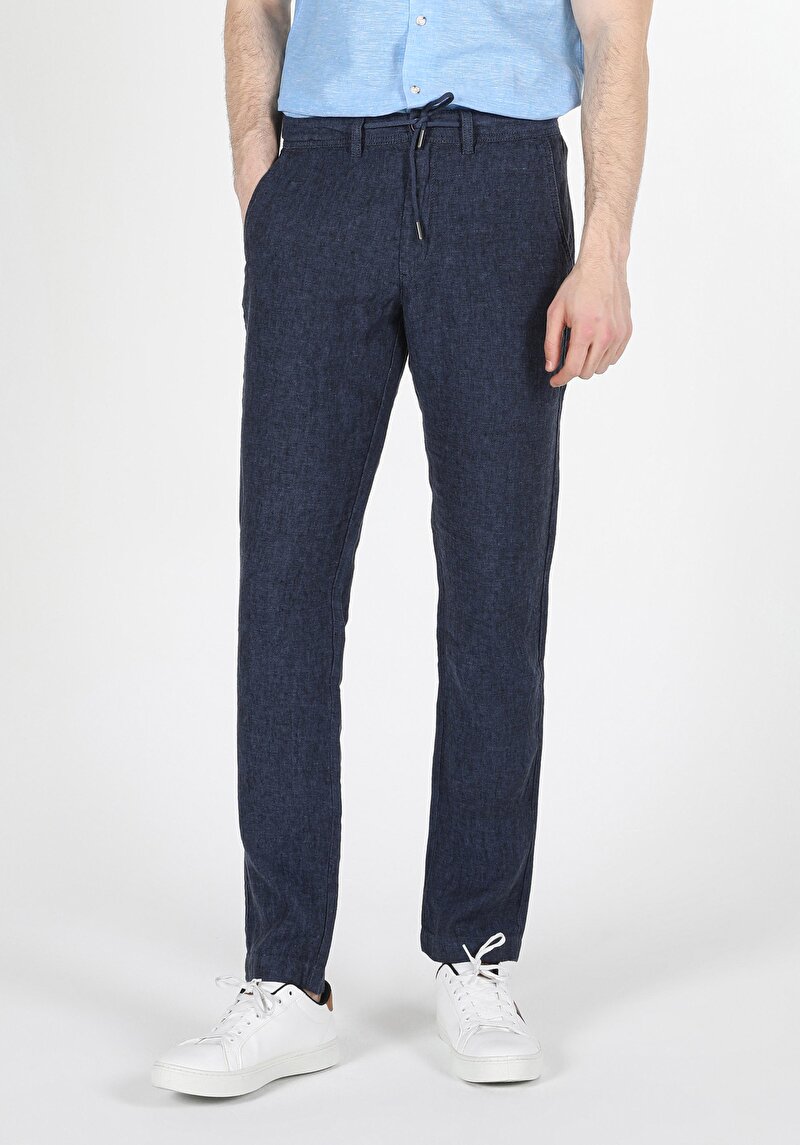 Afișați detalii pentru Pantaloni De Barbati Albastru Marin Regular Fit  Cl1059281