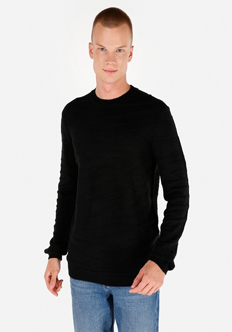 Imagine a Pulover De Barbati Negru Regular Fit Cl1069901