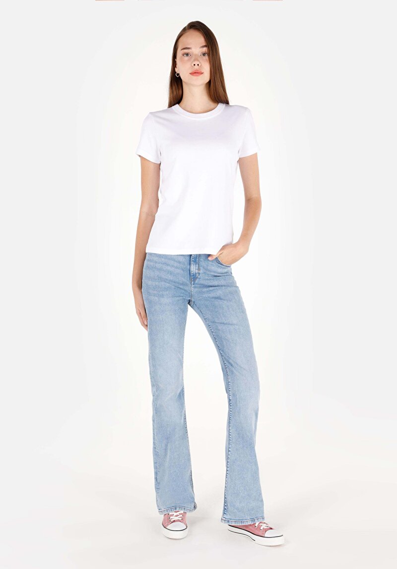 Afișați detalii pentru Pantaloni De Dama Albastru Regular Fit 791 Monica Cl1070667