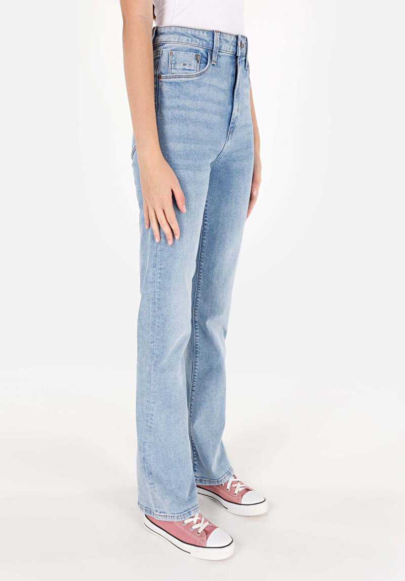 Afișați detalii pentru Pantaloni De Dama Albastru Regular Fit 791 Monica Cl1070667