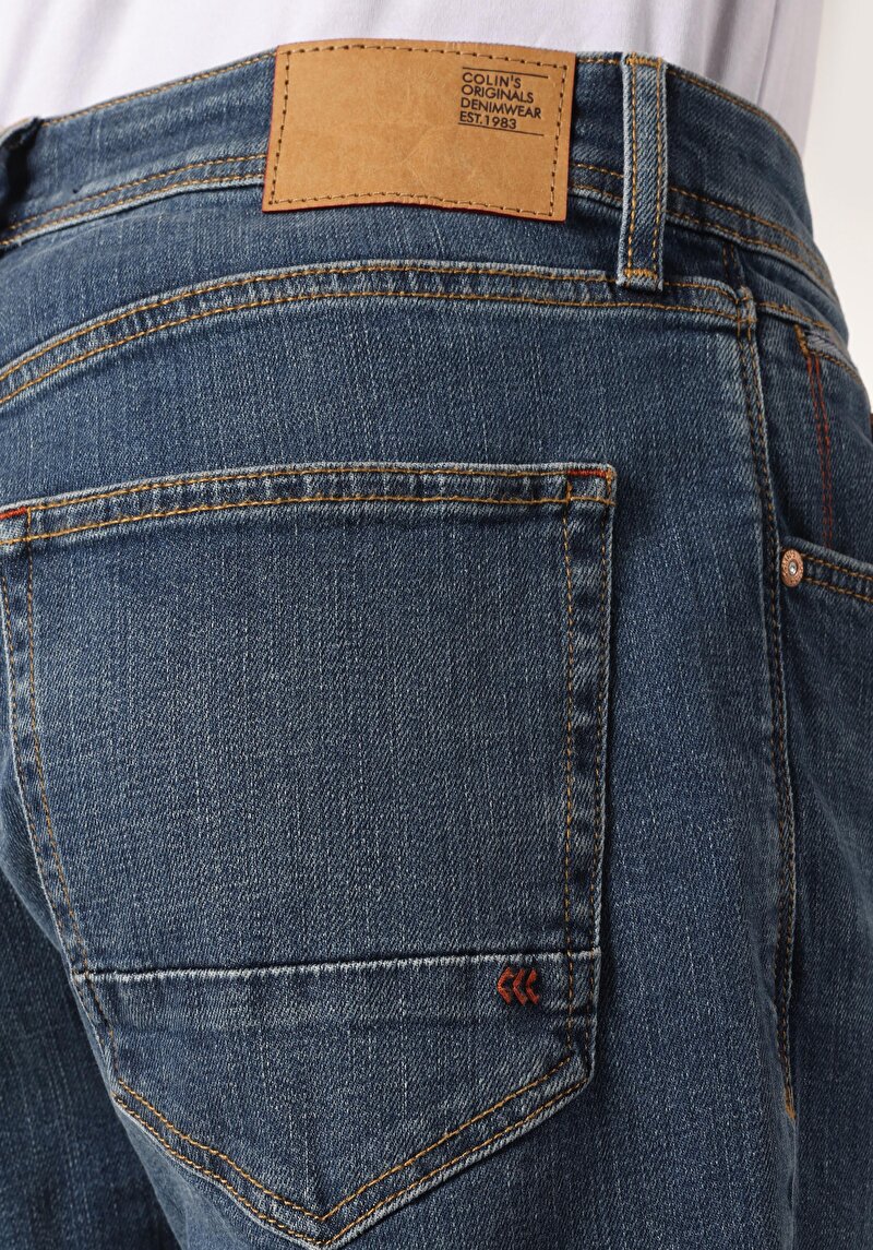 Afișați detalii pentru Blugi İndigo Pentru Bărbați Cu Talie Dreaptă Cu Talie Dreaptă