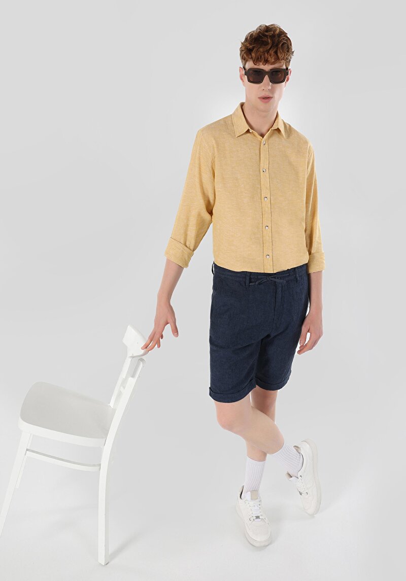 Imagine a Short / Pantaloni Scurti De Barbati Albastru Marin Regular Fit  Cl1063618