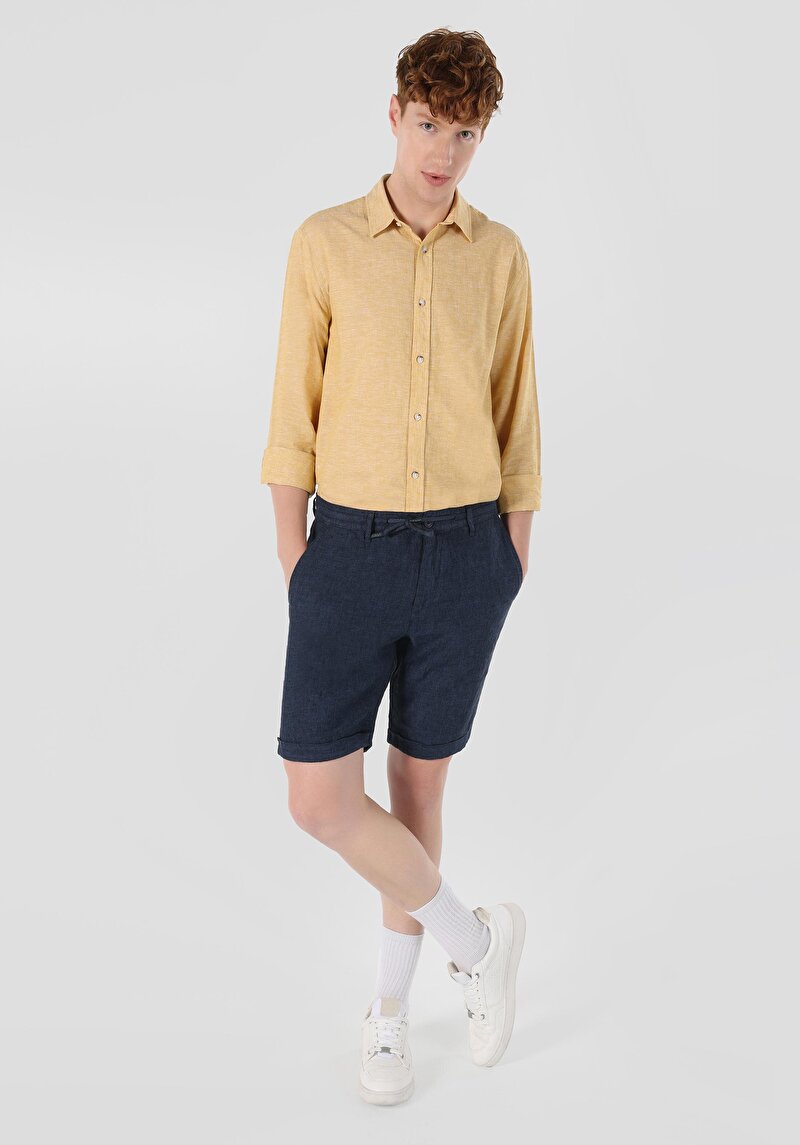Imagine a Short / Pantaloni Scurti De Barbati Albastru Marin Regular Fit Cl1063618