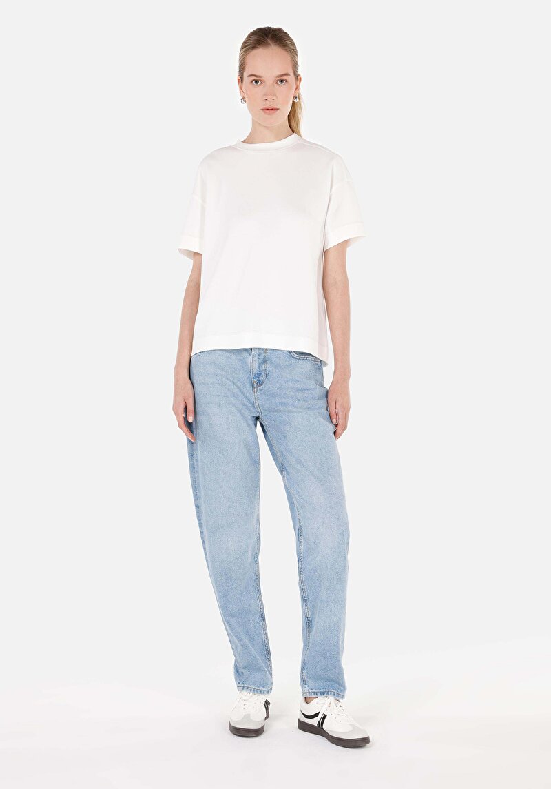 Imagine a Blugi Boyfriend Fit Indigo Pentru Femei