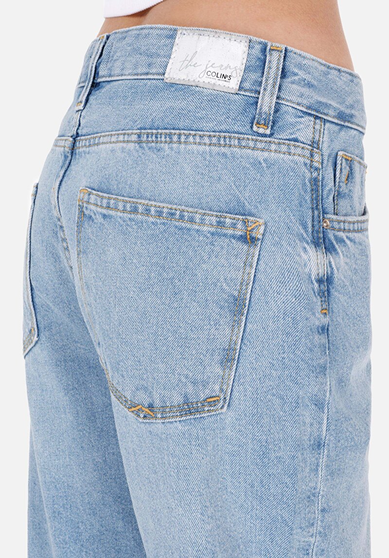 Afișați detalii pentru Blugi Boyfriend Fit Indigo Pentru Femei