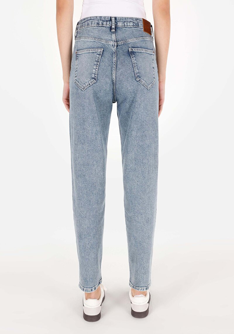 Afișați detalii pentru Pantaloni De Dama Albastru Mom Fit 896  Maria Cl1070699