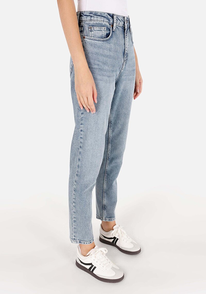 Afișați detalii pentru Pantaloni De Dama Albastru Mom Fit 896  Maria Cl1070699