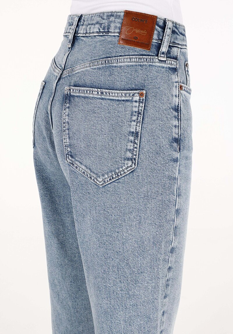 Afișați detalii pentru Pantaloni De Dama Albastru Mom Fit 896  Maria Cl1070699