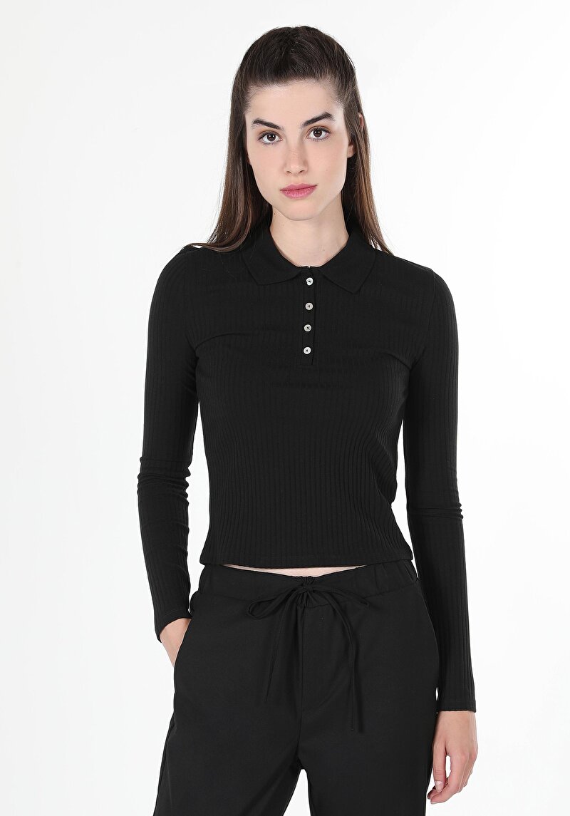 Afișați detalii pentru Tricou Cu Maneca Lunga De Dama Negru   Cl1060592