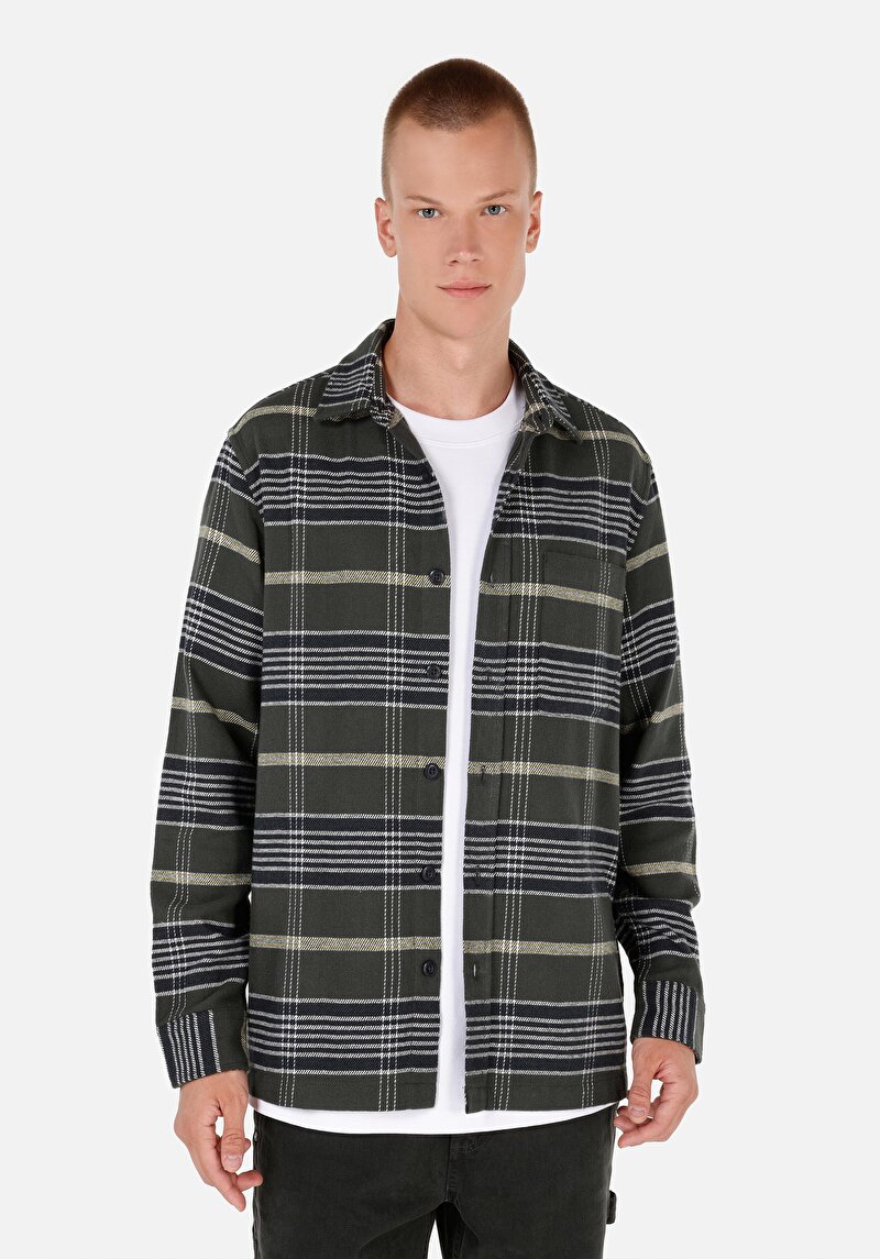 Imagine a Camasa Cu Maneca Lunga De Barbati Kaki Comfort Fit Cl1069964