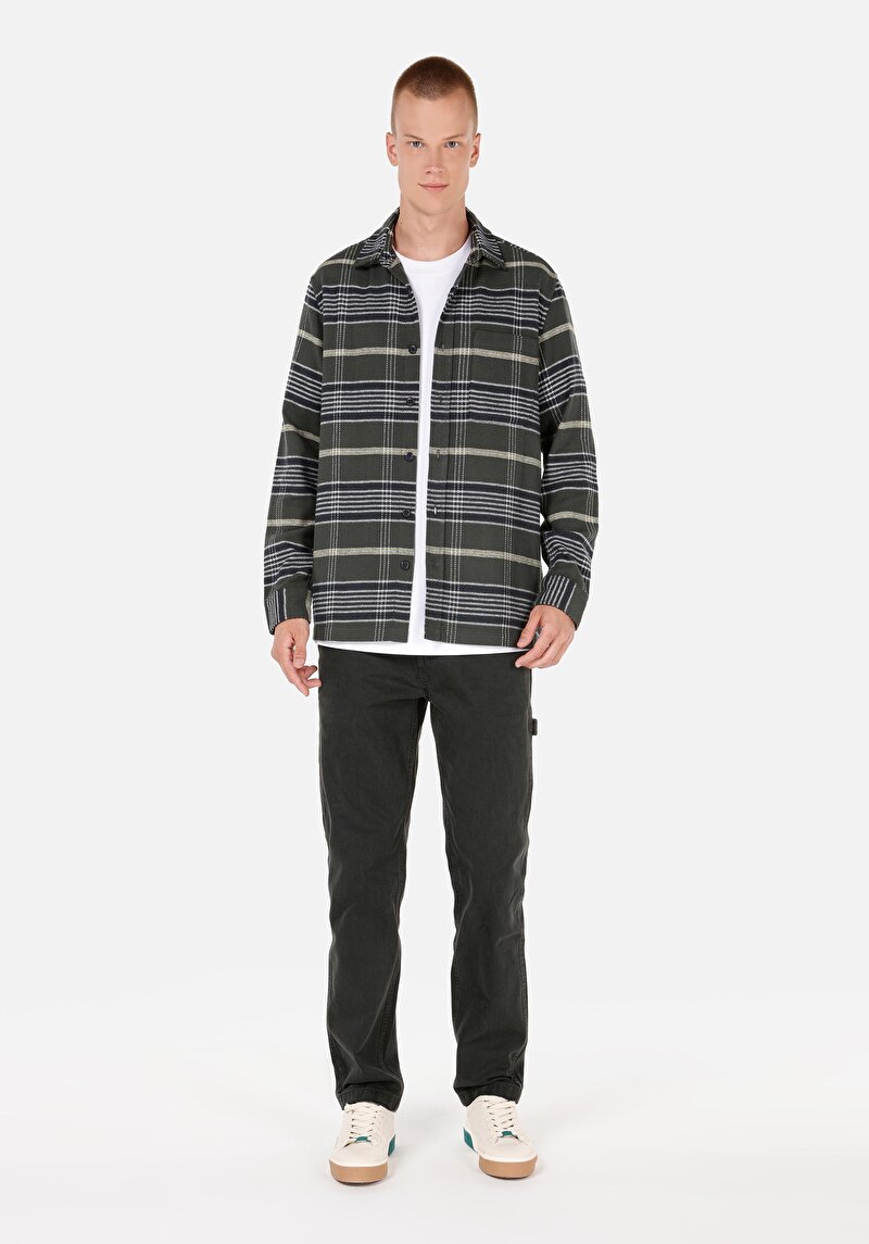 Imagine a Camasa Cu Maneca Lunga De Barbati Kaki Comfort Fit Cl1069964